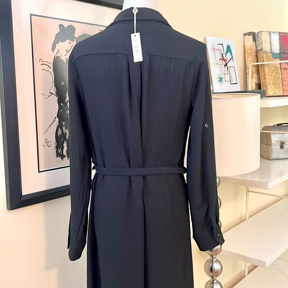 NWT,Max Studio, Button-Front, Belted,  Black Shirt Dress,Front Pockets, Size S - Picture 7 of 13